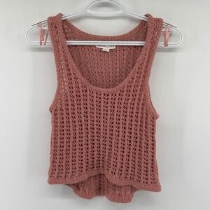 Aeropostale Womens Dusty Rose Crochet Open Knit Tank Top Small Pink Y2K Cottage